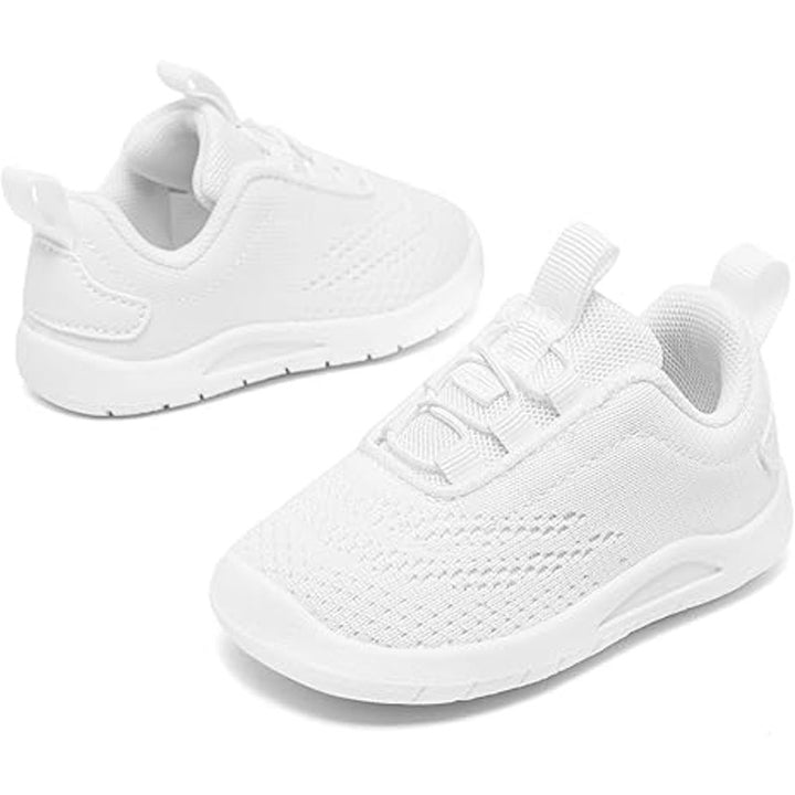 Morendl Toddler Size 10.5 White Mesh Slide On Non Slip Breathable Walking Shoes