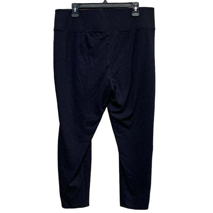 Nine West Womens XXL Basic Black Rayon Blend Seamed Front Stretch Leggings