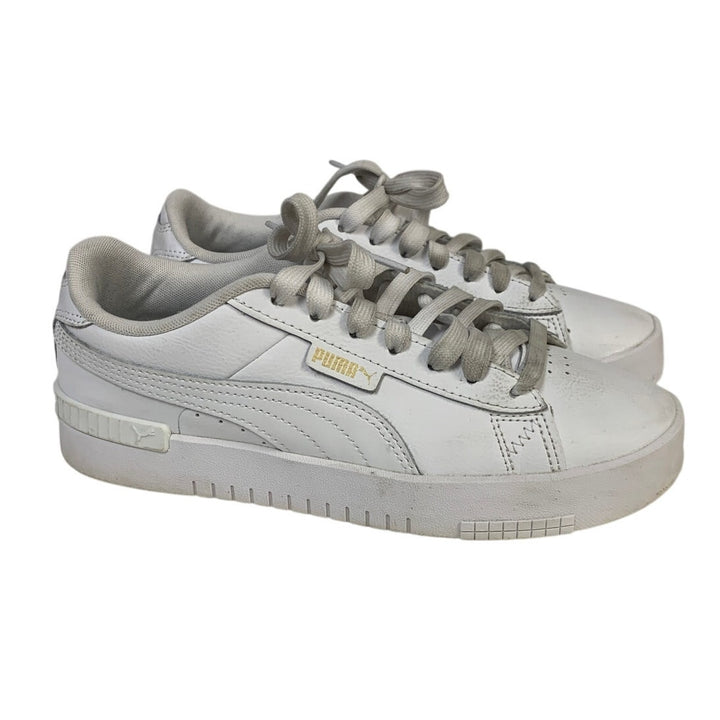 Puma Womens Size 7.5  White Court Sneaker Low Top Lace Up Athletic Shoes