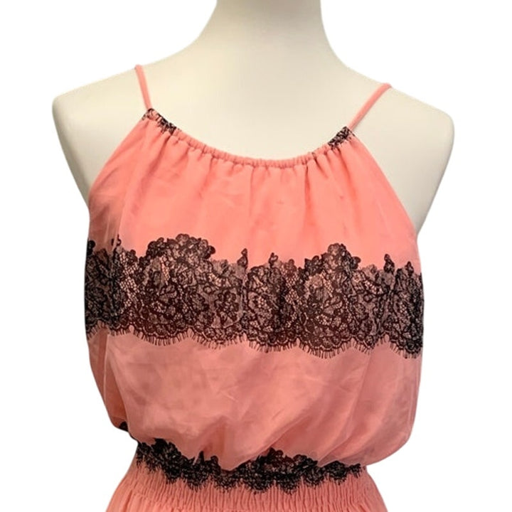 Enfocus Studio Womens Size 6 Lightweight Halter Lace Maxi Gathered Waist Dress
