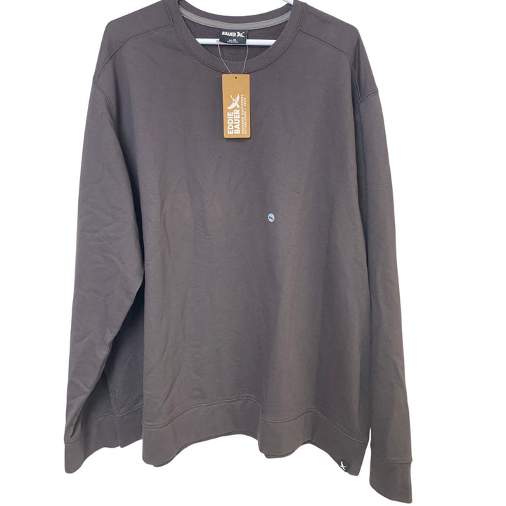 New Eddie Bauer Mens XXL Purple Camp Fleece Crewneck Pullover Sweatshirt