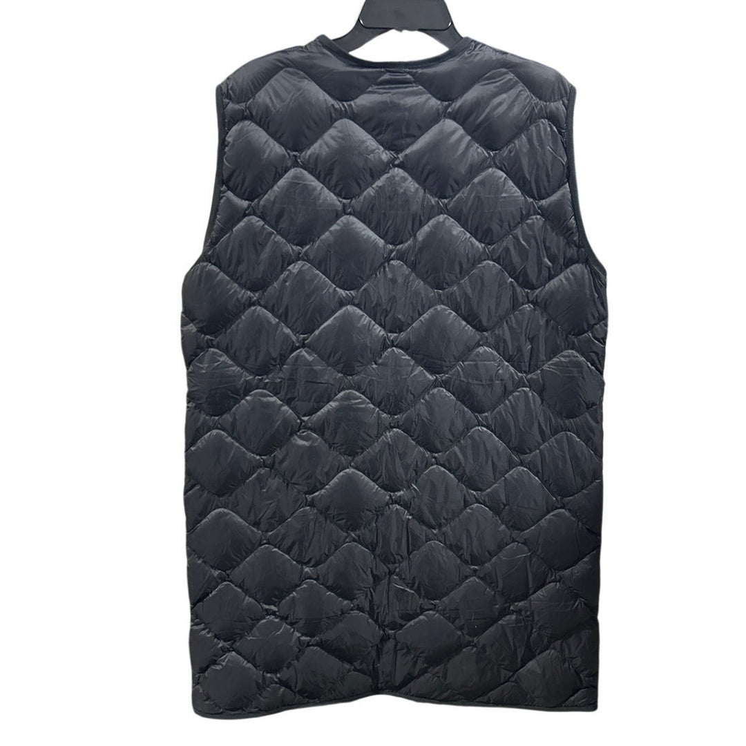 New Eddie Bauer Womens Large Black 650FP Down Shaw Zip Up Long Puffer Vest