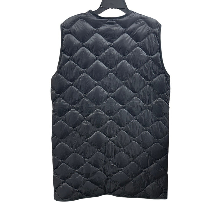 New Eddie Bauer Womens Large Black 650FP Down Shaw Zip Up Long Puffer Vest