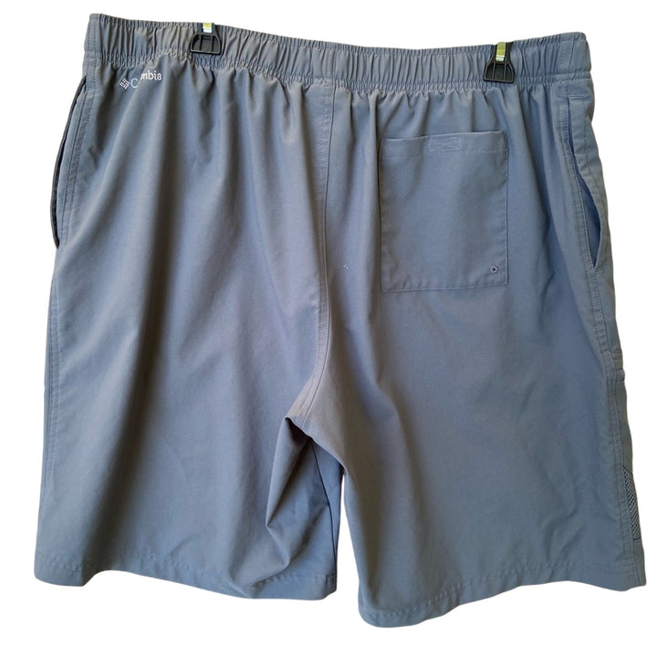 Columbia Mens XL 100% Polyester Elastic Belted Waist Gray Athletic Shorts