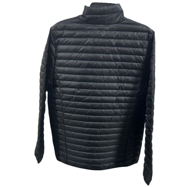 New Eddie Bauer Mens Small Black Microlight 650FP Down Zip Up Puffer Jacket
