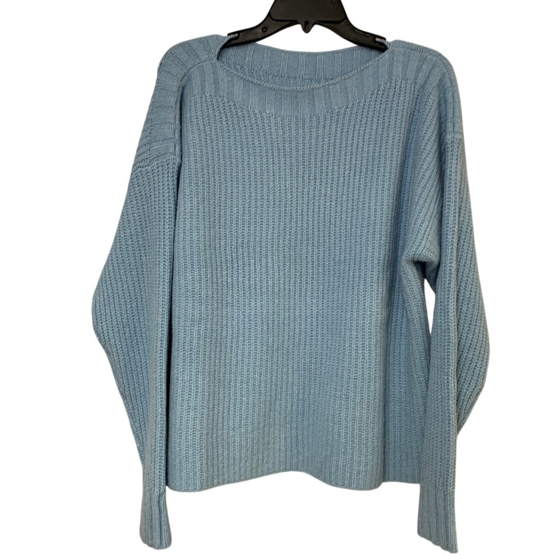NWT New Eddie Bauer Womens Medium Blue WR Alpine Route Essentials Knit Sweater