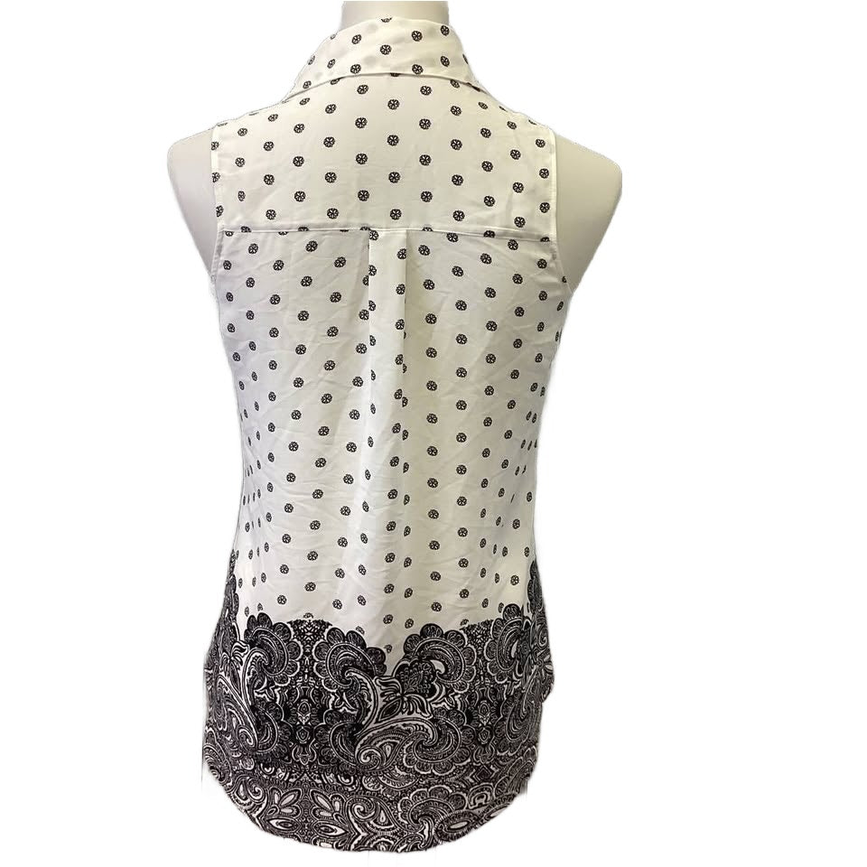 New Express XS The Portofino Shirt Sleeveless Button Down Polyester Collared Top