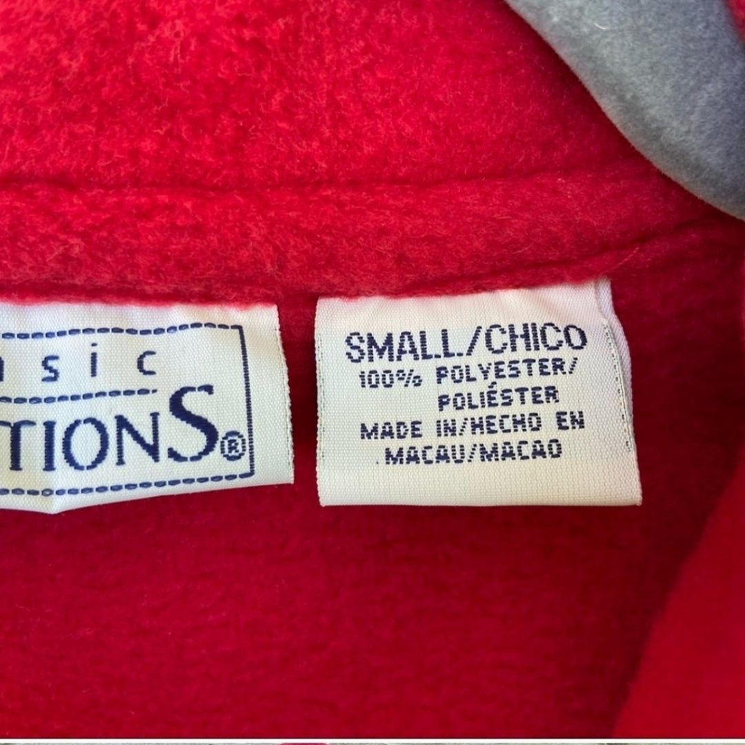 NWT New Basic Editions Womens Size Small  Red Button Up Vleece Shacket Jacket