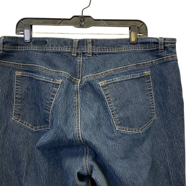 Gloria Vanderbilt Womens 20W Amanda Flat Front Stretch Cotton Denim Blue Jeans