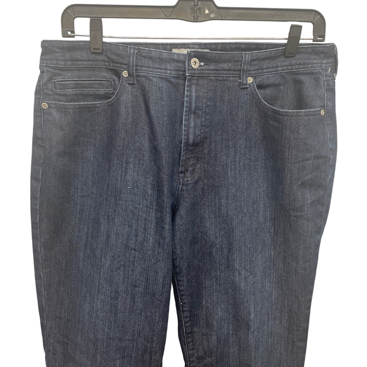 Chicos Platinum Size 3 16 Regular Alannis RG Stretch Cotton Denim Blue Jeans