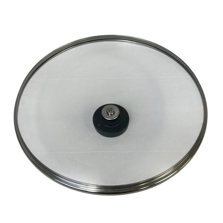 The Pampered Chef Professional Black 10" Round Handle Clear Glass Pot Lid
