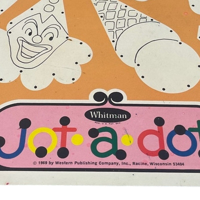 Vintage 1969 Whitman Jot A Dot Family Artwork Cardboard  Folding Game Board ONLY