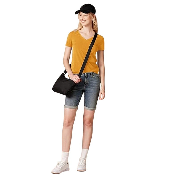 2 Pack Amazon Essentials Womens XS Yellow Short Sleeve V Neck Tee Shirts