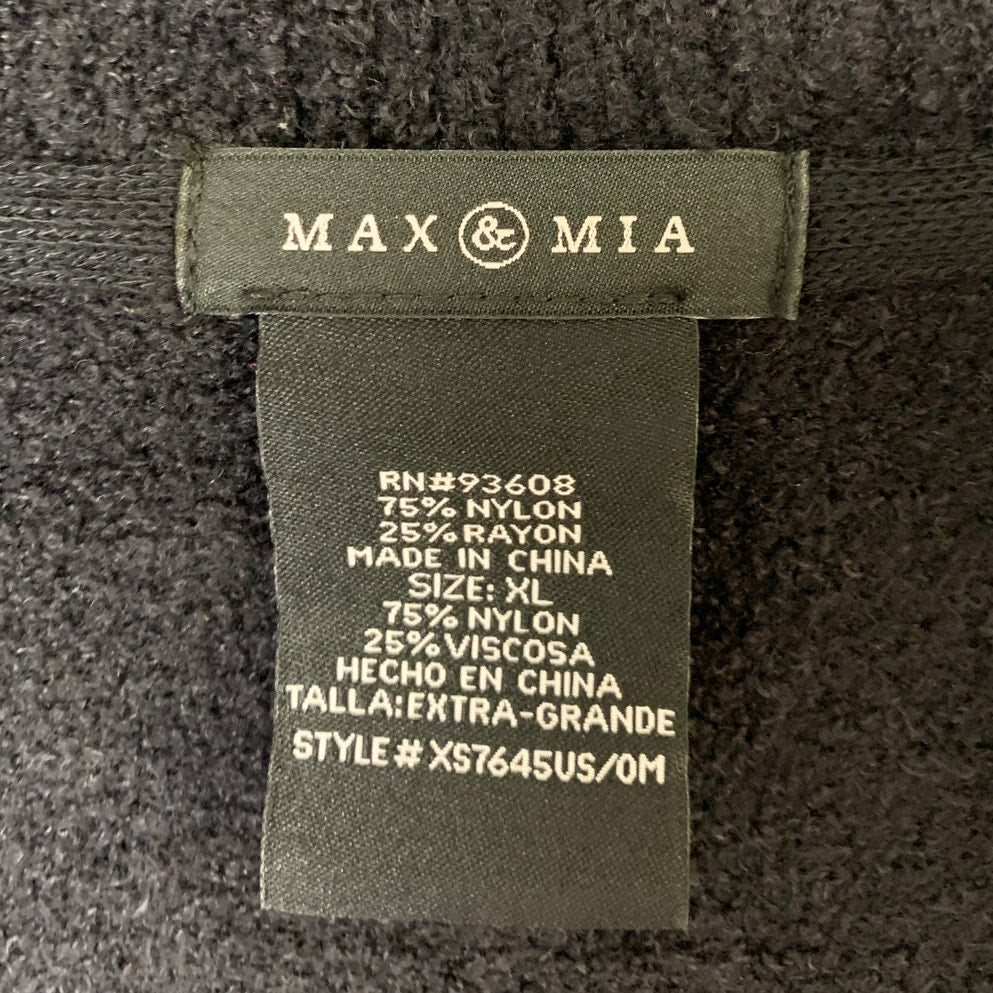 Max and Mia Womens XL Black Soft Long Sleeve Open Front Cardigan Sweater