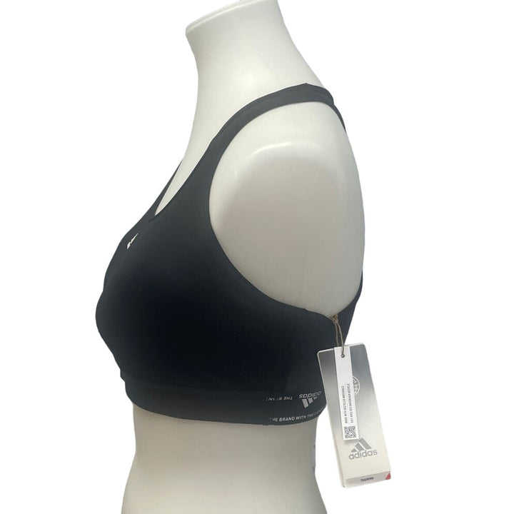 New Adidas Medium 40DD Black Medium Support Removeable Pads Training Sports Bra