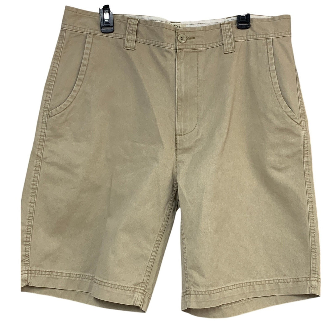 Lot of 2 St Johns Bay Mens Size 36 100% Cotton Classic Flat Front Chino Shorts