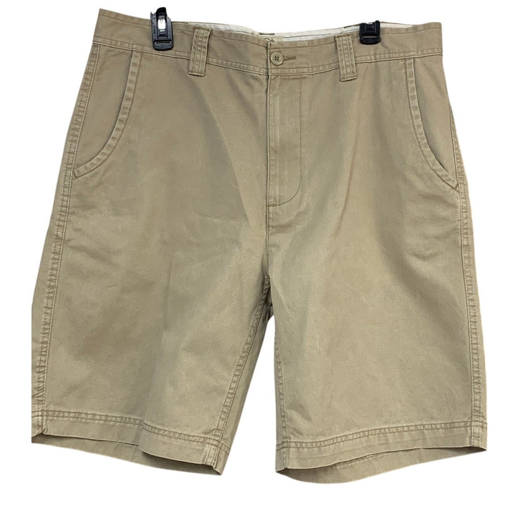 Lot of 2 St Johns Bay Mens Size 36 100% Cotton Classic Flat Front Chino Shorts