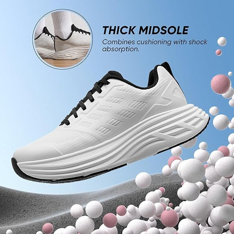 Nortiv 8 Womens Size 8.5 White Black Sneakers Lace Up Round Toe Tennis Shoes