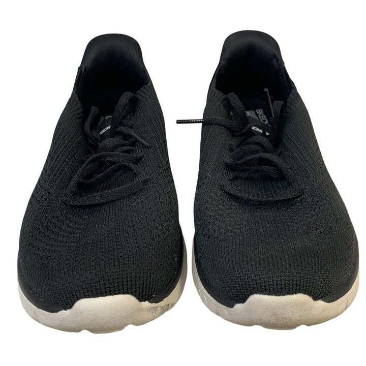 Sketchers Womens Size 10 Black Swift Fit Sneakers Lace Up Slip On Shoes