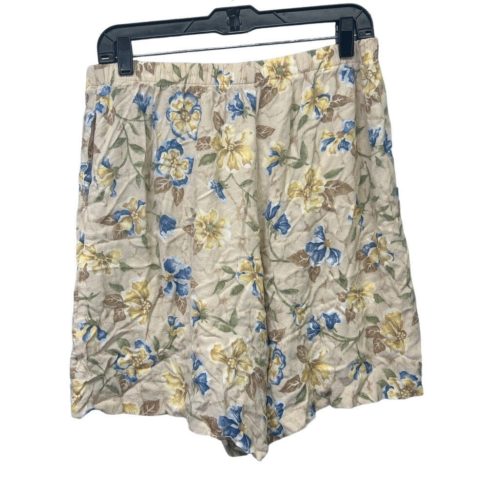 Vintage Jaclyn Smith Womens XL 100% Rayon Elastic Waist Floral Flowy Shorts