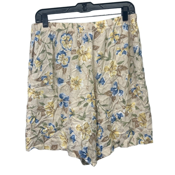 Vintage Jaclyn Smith Womens XL 100% Rayon Elastic Waist Floral Flowy Shorts
