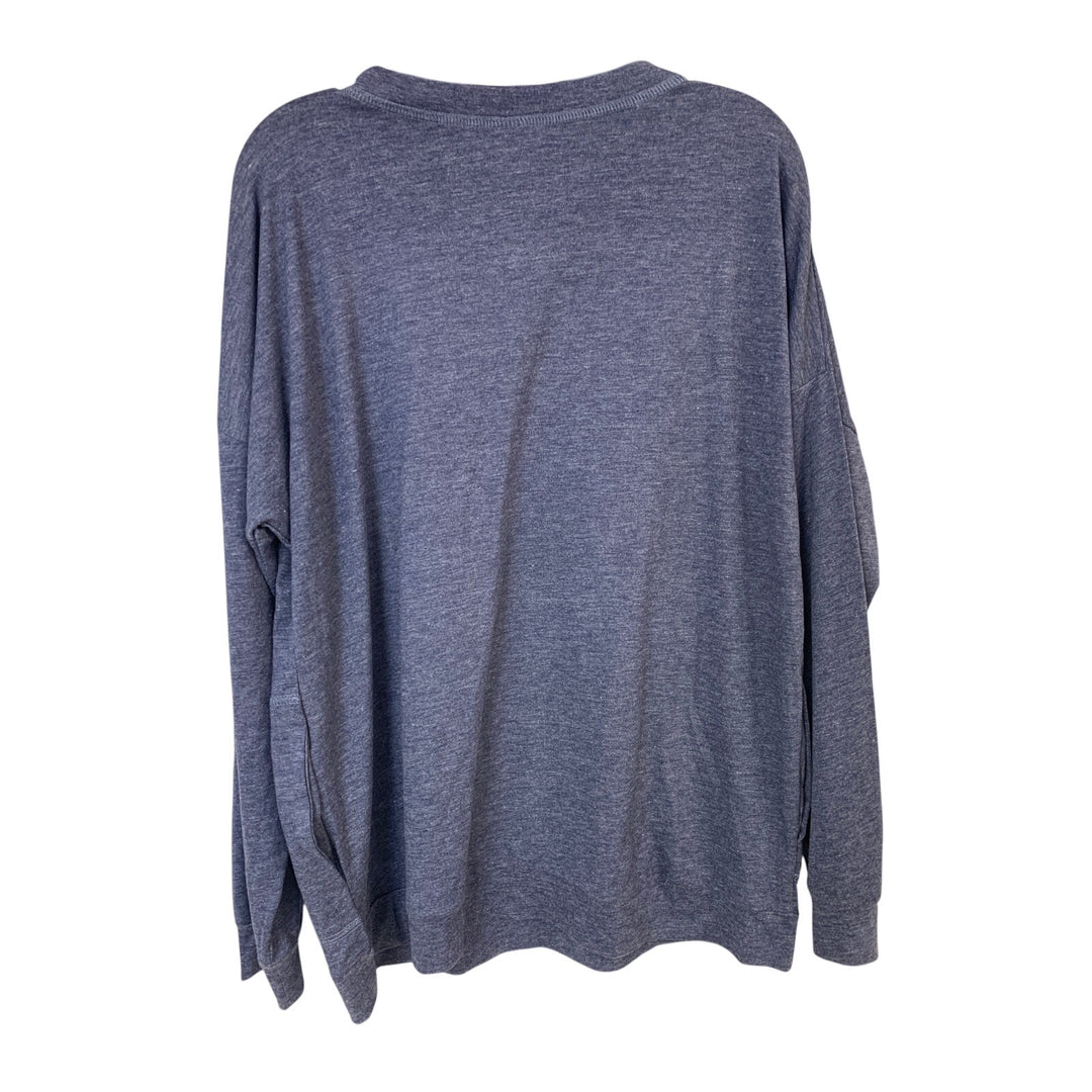 Upcycle Hand Printed Womens Large Merry Christmas Long Sleeve Tee Shirt