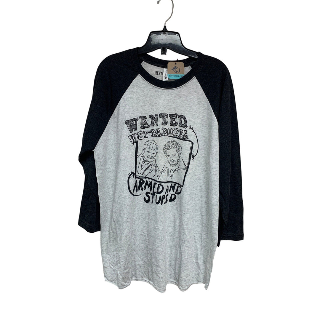 New Hand Printed Womens XXL Home Alone Wanted Wet Bandits Armed &amp; Stupid Tee