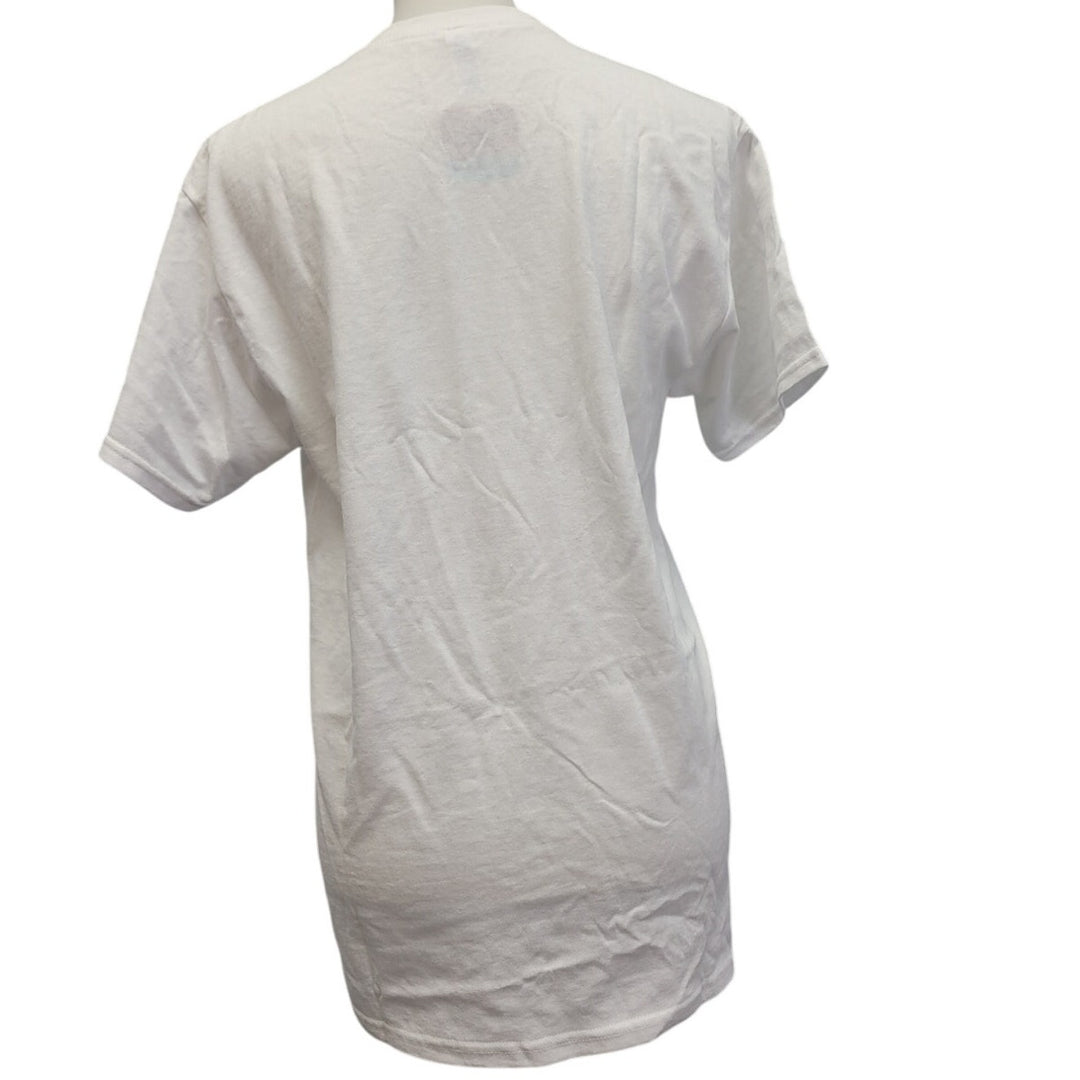 New Hand Printed Womens Medium Dragonfly Short Sleeve Cotton Blend Tee