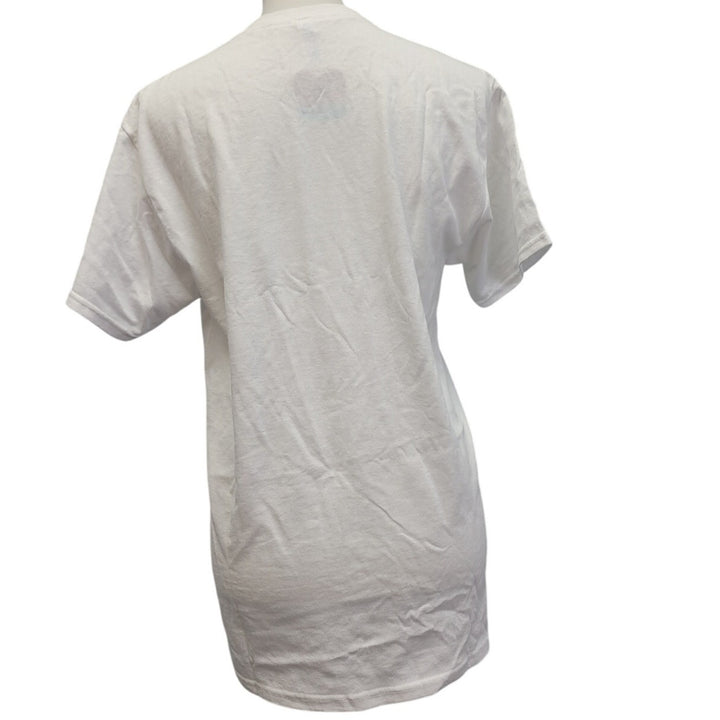 New Hand Printed Womens Medium Dragonfly Short Sleeve Cotton Blend Tee