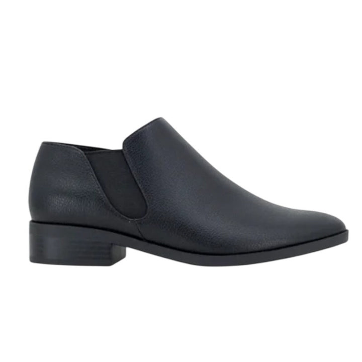 New in Box Kensie Womens Size 6.5 Black Faux Leather Sammy Ankle Booties Boots