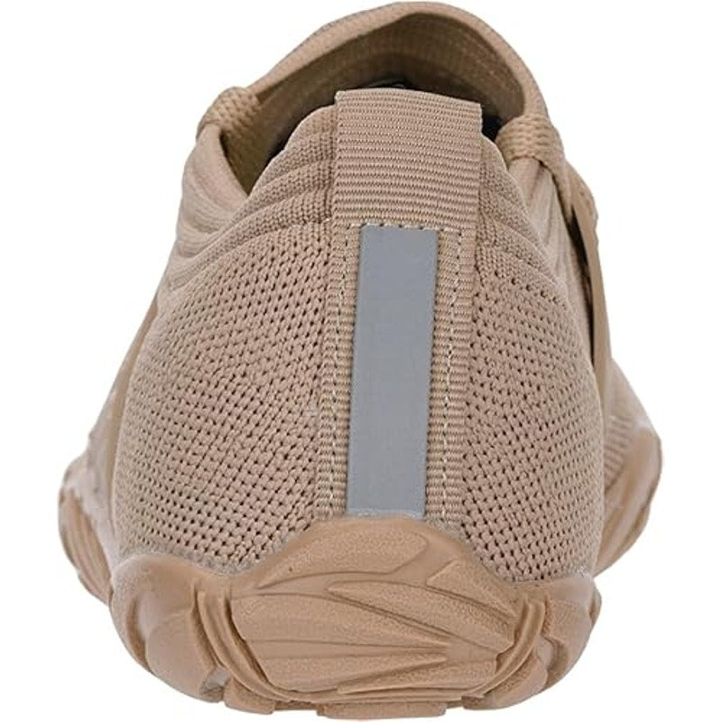 New Joomra Womens Size 11.5 Tan Mesh Lace Up Barefoot Wide Toe Box Sport Shoes