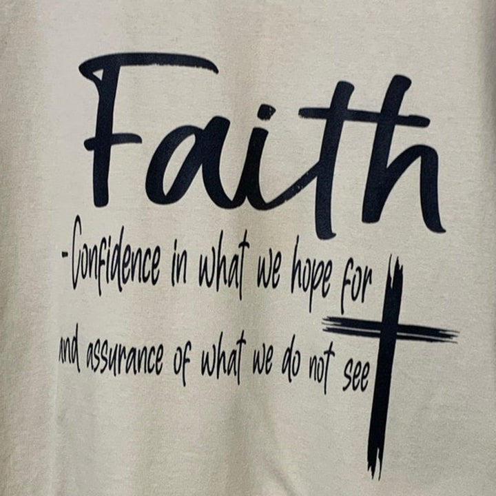 New Hand Printed Mens 2XL White Faith Jesus Hope In What We Do Not See Tee Shirt
