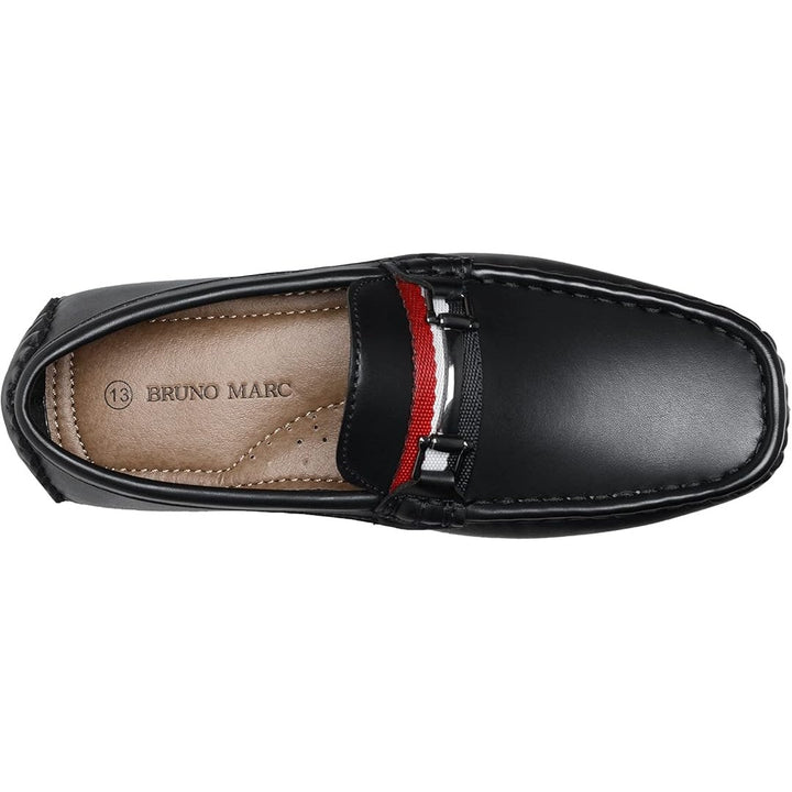 Bruno Marc Little Boys Size 2 Black Faux Leather Loafer Slip-On Dress Shoes