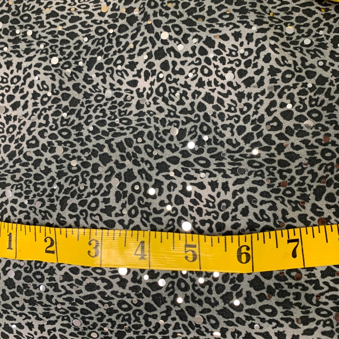 3+ yds JoAnn Crafts Metallic Sparkle Leopard Print Cotton Fabric Swatch Remnant