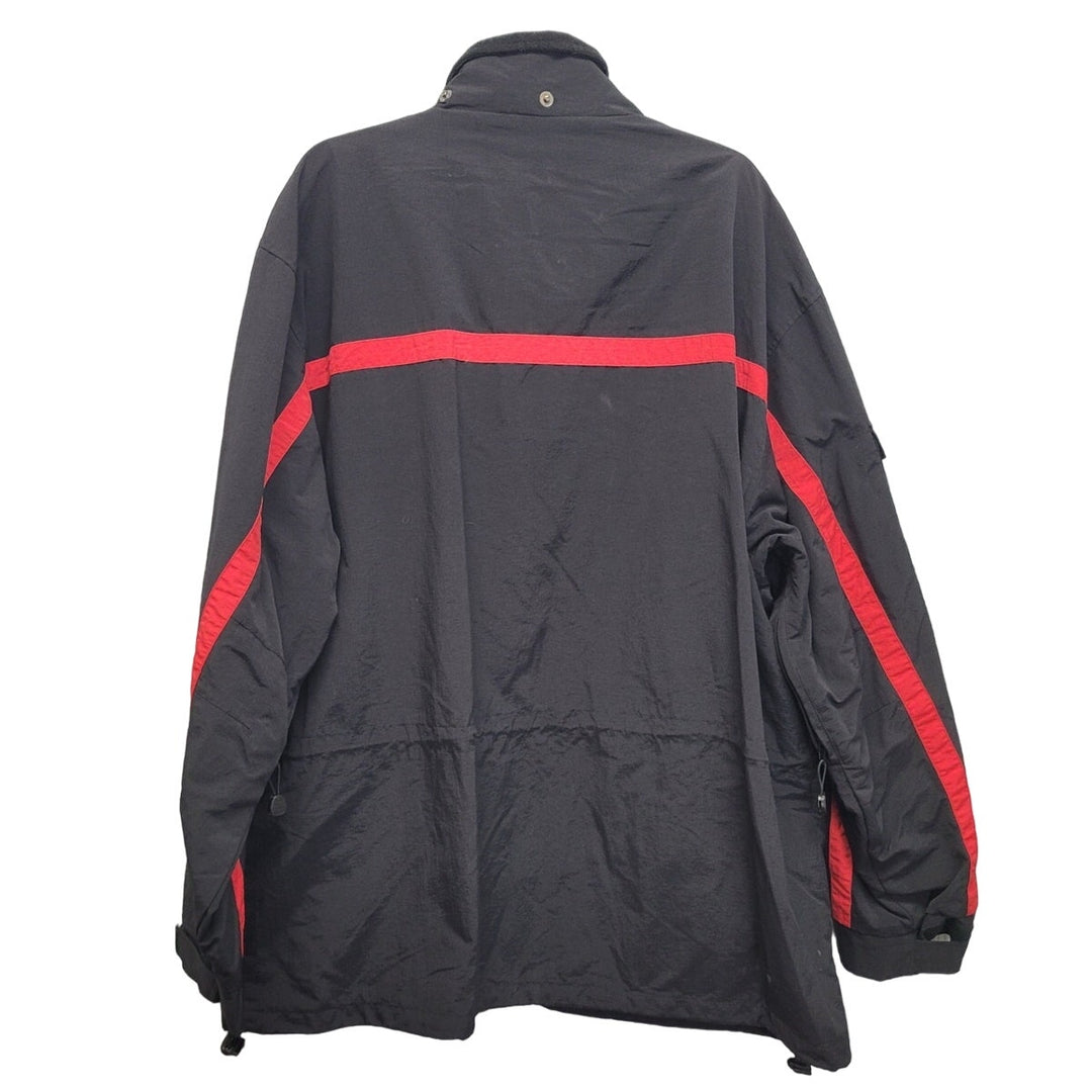 Mens XXL Long Sleeve Full Zip &amp; Button Multi Pocket Drawstring Waist Lined Coat
