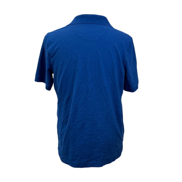 Craft &amp; Barrow Mens Large Blue PolyCotton Short Sleeve Collared Polo Shirt