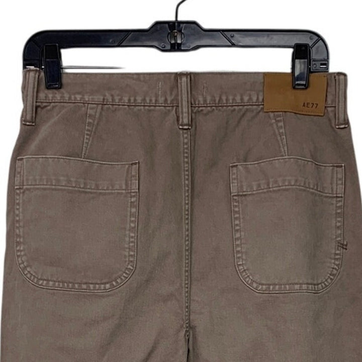 New AE77 Womens Size 4 Brown Khaki Pigment Dyed Casual Cotton Pants