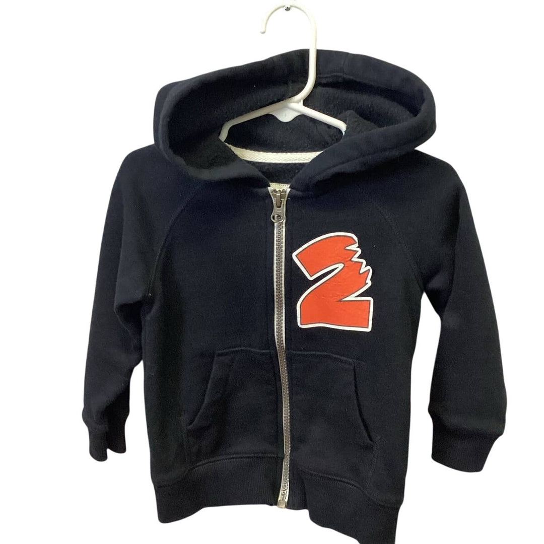 Carters 2T Happy 2nd Birthday Baby Shark Cotton Blend Full Zip Hoodie Jacket
