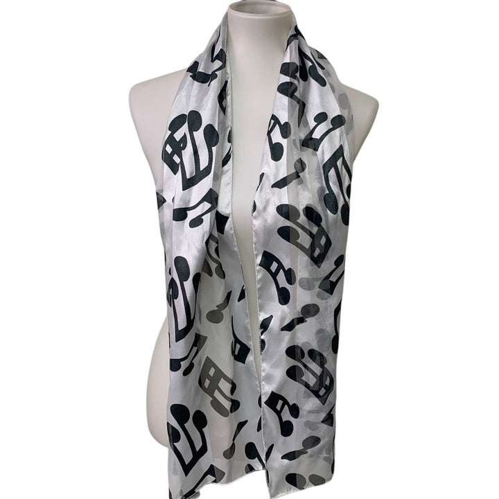 Musical Note Treble Clef Colorful Butterflies Womens Fashion Polyester Scarf