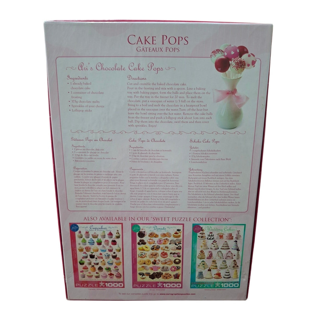 Eurographics Puzzle Cake Pops Dessert 1000 Piece Jigsaw Puzzle w Recipe