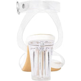 ZriEy Womens Size 8.5 Clear Ankle Strap 3" Chunky Block Heels Wedding Shoes