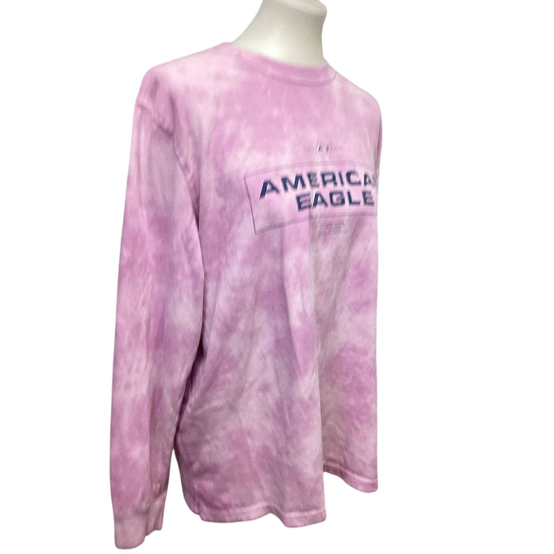 American Eagle Mens Medium Standard Fit Long Sleeve 100% Cotton Crew Neck Tee