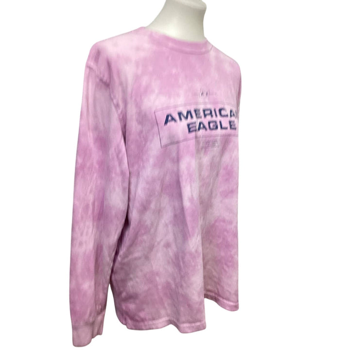 American Eagle Mens Medium Standard Fit Long Sleeve 100% Cotton Crew Neck Tee