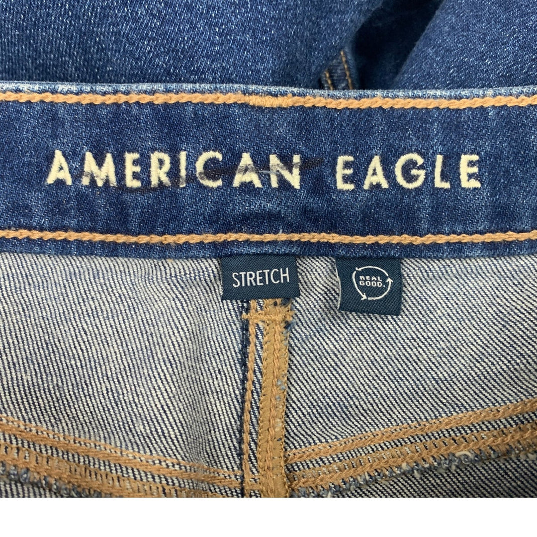 New American Eagle Size 4 Cotton Blend Stretch Mom Jeans Denim Blue Jeans