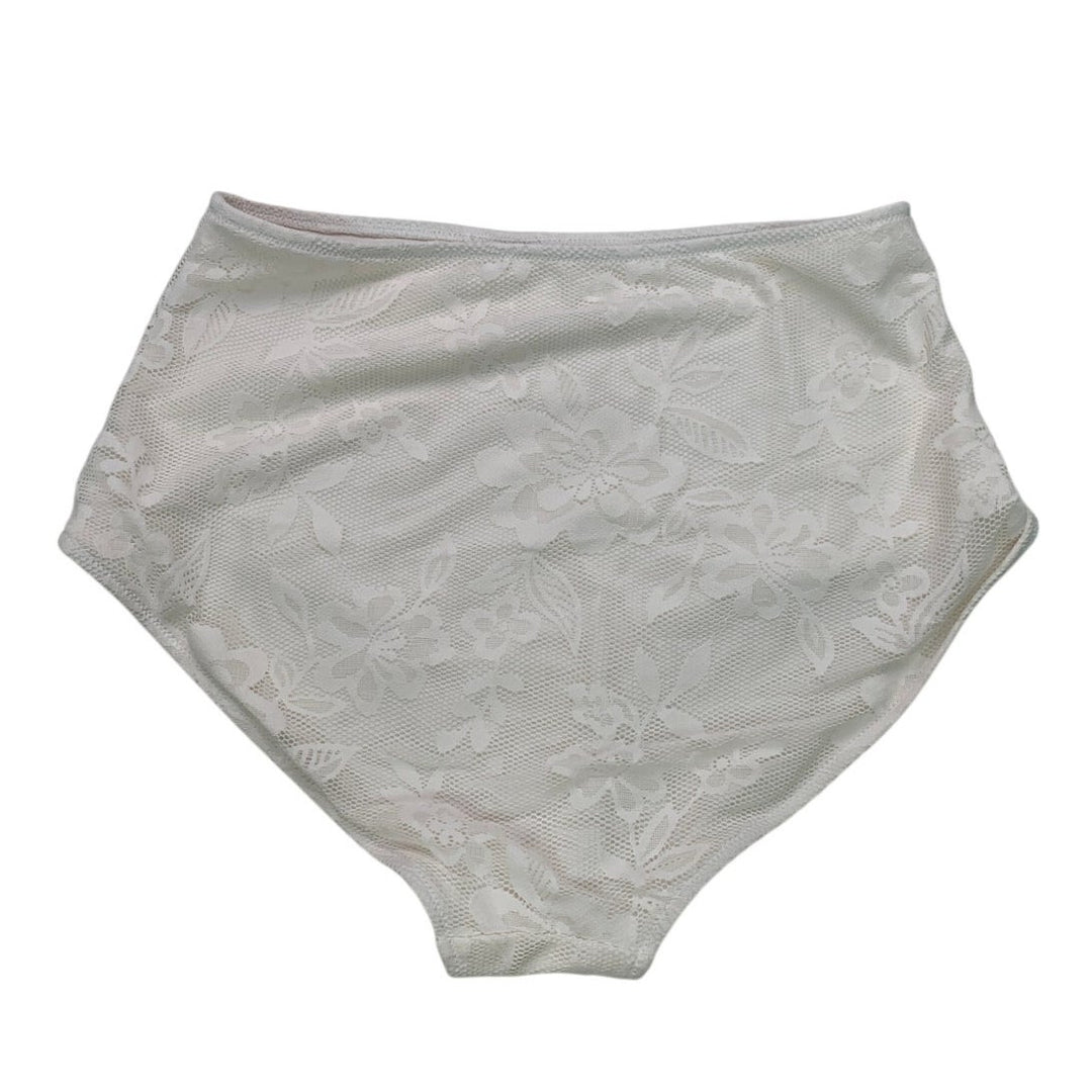 New American Eagle Womens XXS White Floral Lace Hogh Waisted Bikini Bottoms ONLY