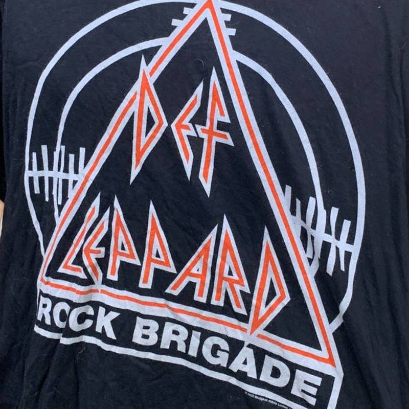 Def Leppard Rock Brigade 2XL Crew Neck 100% Cotton Short Sleeve Rock Band Tee