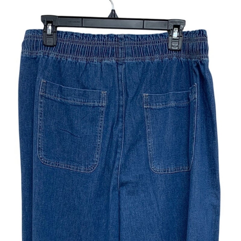 New American Eagle Womens Medium Stretch Drawstring Waist Blue Denim Pants
