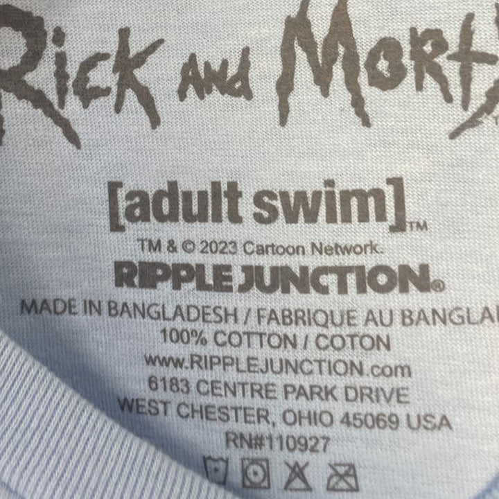 New 2023 Rick and Morty Mens 2XL 100% Cotton Crew Neck Short Sleeve Tee