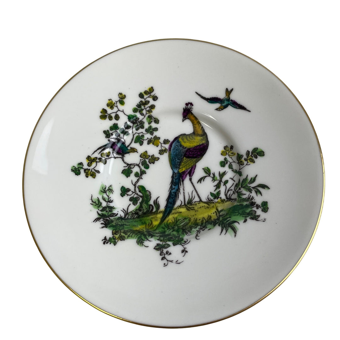 Vintage Royal Worcester England Z2622 Peacock Birds Fine Bone China Teacup Set