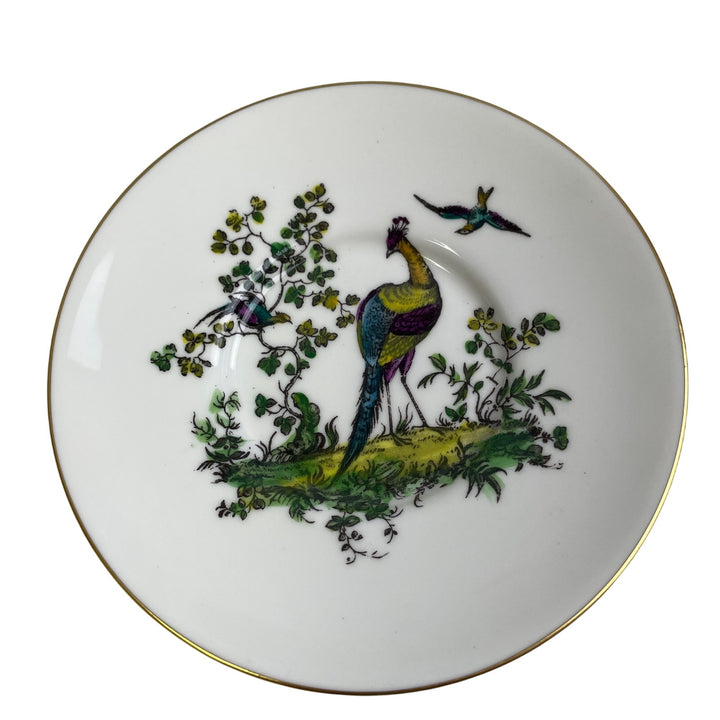 Vintage Royal Worcester England Z2622 Peacock Birds Fine Bone China Teacup Set